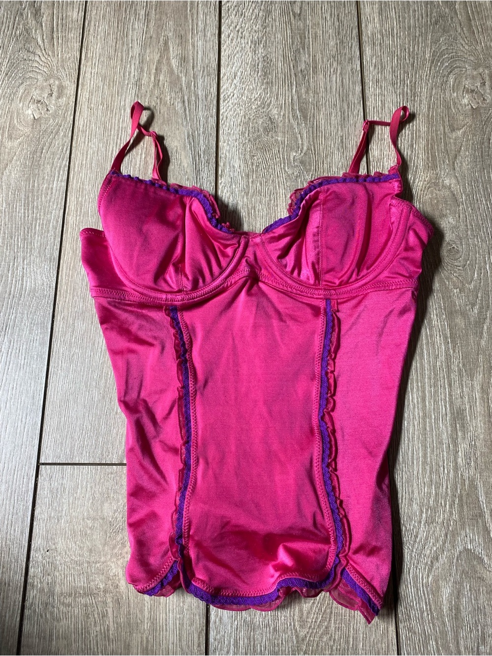 Vintage Victoria's Secret Sexy Little Things Corset Y2K Hot Pink Satin Bustier